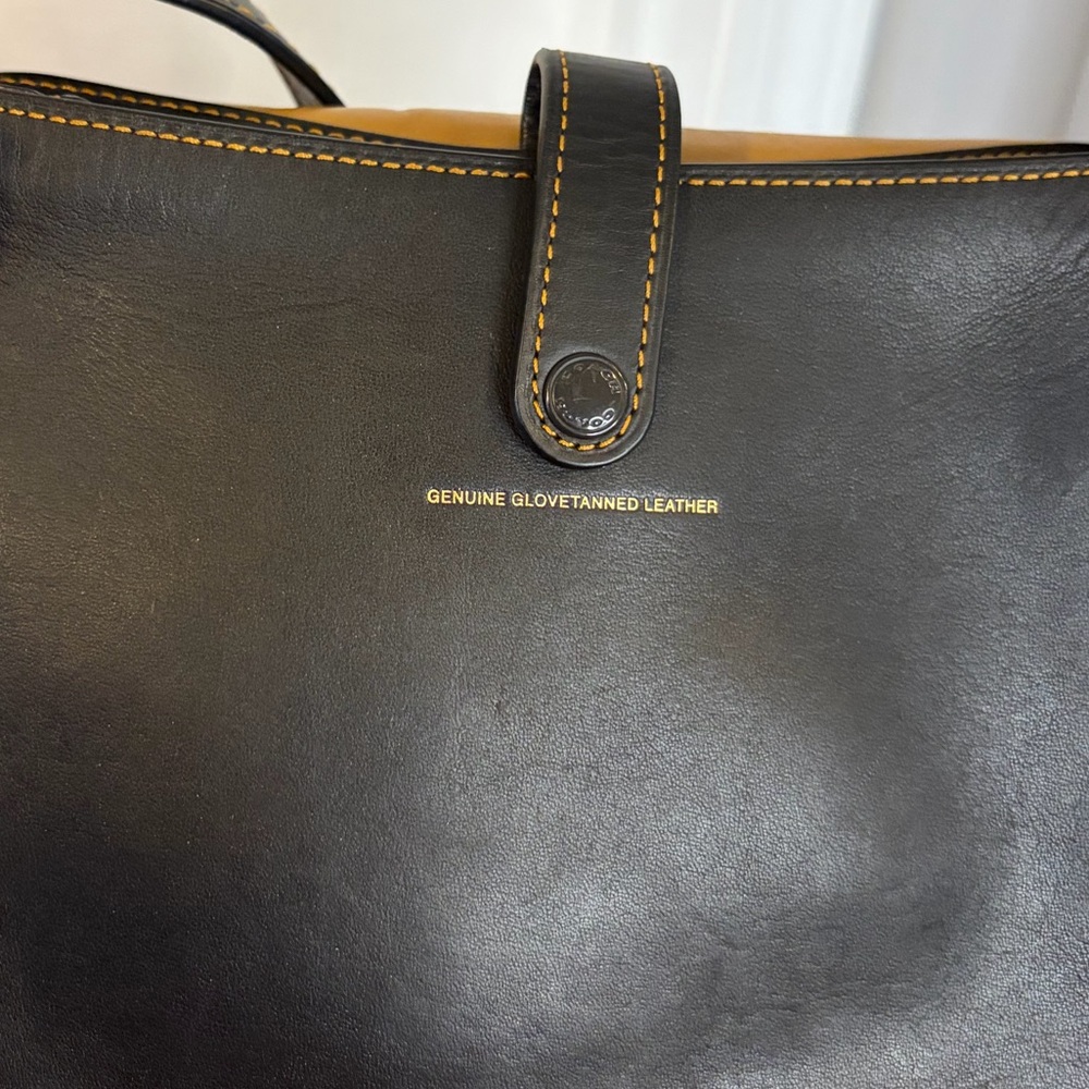 Coach Tea Rose Appliqué Leather Saddle Bag/Floral Crossbody/Black - Picture 11 of 15